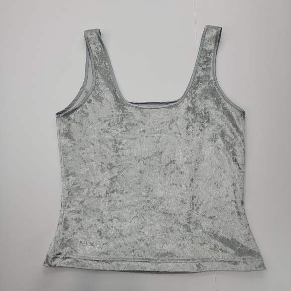 Victoria's Secret Vintage Velvet Crushed Tank Top Gray Medium Classic - Picture 3 of 8